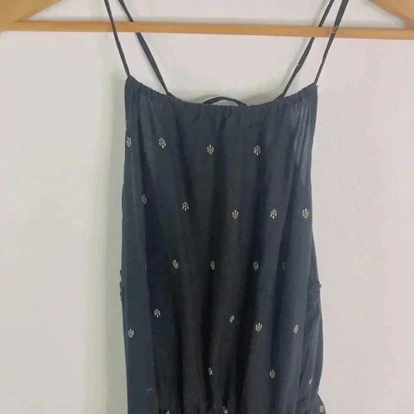 H&M X Coachella Boho Romper Boho Desert Black White Geometric Women's Size 10 - Picture 3 of 11